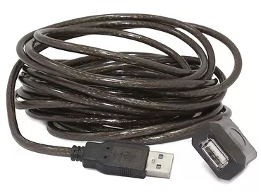 Przedłużacz USB 2.0 typu AM-AF 5m aktywny czarny