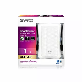 Silicon Power ARMOR A30 1TB USB 3.0 WHITE / PANCERNY / wstrząsoodporny