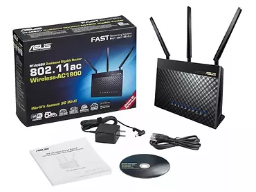 Asus Router RT-AC68U WiFi AC1900 4LANx1GB USB 2.0 USB 3.0 DualB