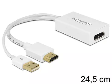 ADAPTER HDMI(M)->Displayport(F)+USB(M) 24cm