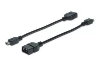 ASSMANN Kabel OTG USB-miniUSB  0,2m