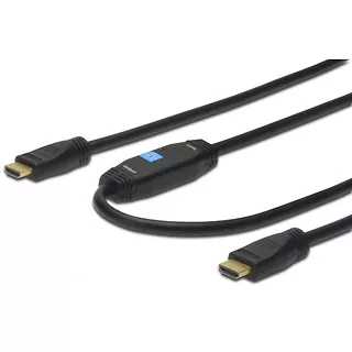 ASSMANN Kabel HDMI z wzmacniaczem, HDMI A /M (wtyk)                      - HDMI A /M (wtyk) 15m standard 1.4 czarny.