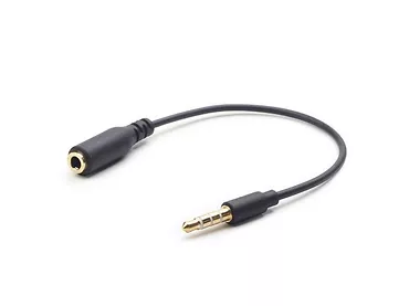 Kabel stereo MINIJACK-> MINIJACK M/F 17.5cm zamienione piny      dla Apple/Samsung/Nokia