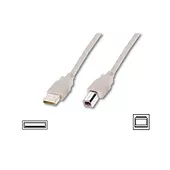 Kabel drukarkowy USB  2.0 A/M - USB B /M, 1,8 m beżowy