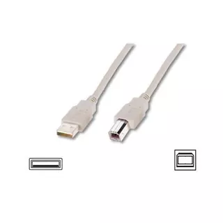 ASSMANN Kabel drukarkowy USB  2.0 A/M - USB B /M, 3,0 m beżowy