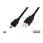 Kabel połączeniowy USB2.0 Canon Typ USB A/miniUSB B(5pinów),     M/M czarny 1m basic