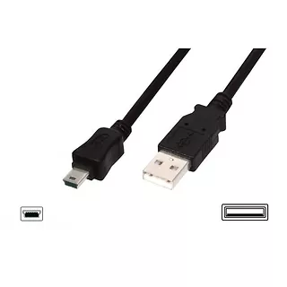 Kabel połączeniowy USB2.0 Canon Typ USB A/miniUSB B(5pinów),     M/M czarny 1m basic