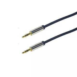 Kabel audio 2xJack 3.5mm stereo M/M, 0.5m, niebieski