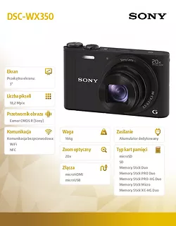 Sony DSC-WX350 black 18,2 Mpix, 20 x OZ, full HD