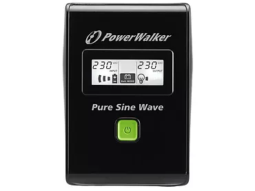 PowerWalker UPS LINE-INTERACTIVE 600VA 2X PL 230V, PURE SINE    WAVE, RJ11/45 IN/OUT, USB, LCD