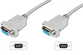 Kabel połączeniowy RS232 null-modem Typ DSUB9/DSUB9 Ż/Ż beżowy 1,8m