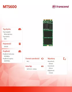 SSD M.2 2260 256GB SATA3 2,5' MLC BOX