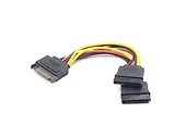 KABEL SATA MOLEX (M)->SATA(F)X2 15CM