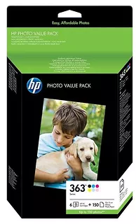 HP 363 zestaw Photo Value Pack + 150 arkuszy/10 x 15 cm