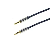 Kabel audio 2xJack 3.5mm stereo M/M, 0.3m, niebieski