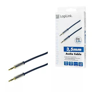 Kabel audio 2 x Jack 3.5mm stereo M/M, 3 m, niebieski