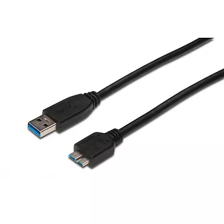 Kabel połączeniowy USB 3.0 SuperSpeed Typ USB A/micro USB B M/M czarny 0,5m