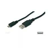 Kabel połączeniowy USB 2.0 HighSpeed Typ USB A/micro USB B M/M czarny 1m           USB B M/M czarny 1m