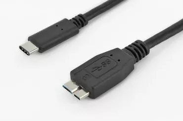 ASSMANN Kabel połączeniowy USB 3.0 SuperSpeed Typ USB C/microUSB B M/M czarny 1m