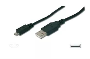 ASSMANN Kabel połączeniowy USB 2.0 HighSpeed Typ USB A/micro USB B M/M czarny 1,8m