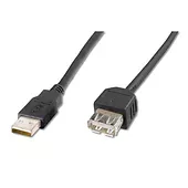 Kabel przedłużający USB 2.0 HighSpeed Typ USB A/USB A M/Ż czarny 3,0m