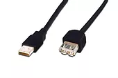 Kabel przedłużający USB 2.0 HighSpeed Typ USB A/USB A M/Ż czarny 5,0m