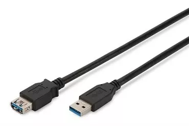 ASSMANN Kabel przedłużający USB 3.0 SuperSpeed Typ USB A/USB A M/Ż czarny 3,0m