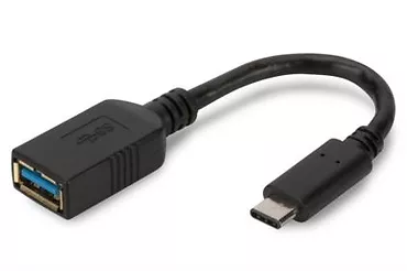 Kabel adapter USB 3.0 SuperSpeed OTG Typ USB C/USB A M/Ż czarny 0,15m