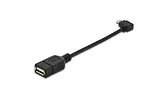 ASSMANN Kabel adapter USB 2.0 HighSpeed OTG Typ microUSB B kątowy/USB A M/Ż czarny 0,15m