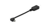 Kabel adapter USB 2.0 HighSpeed OTG Typ microUSB B kątowy/USB A M/Ż czarny 0,15m