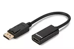 Kabel adapter Displayport 1.1a z zatrzaskiem Typ DP/HDMI A M/Ż czarny 0,15m