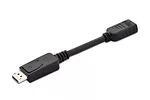 Kabel adapter Displayport 1.1a z zatrzaskiem Typ DP/HDMI A M/Ż czarny 0,15m