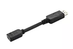Kabel adapter Displayport 1.1a z zatrzaskiem Typ DP/HDMI A M/Ż czarny 0,15m