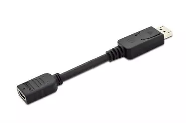 Kabel adapter Displayport 1.1a z zatrzaskiem Typ DP/HDMI A M/Ż czarny 0,15m