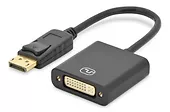 Kabel adapter Displayport 1.1a z zatrzaskiem Typ DP/DVI-I (24+5) M/Ż czarny 0,15m