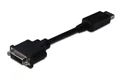Kabel adapter Displayport 1.1a z zatrzaskiem Typ DP/DVI-I (24+5) M/Ż czarny 0,15m