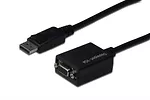 ASSMANN Kabel adapter Displayport 1.1a z zatrzaskiem Typ DP/DSUB15 M/Ż   czarny 0,15m