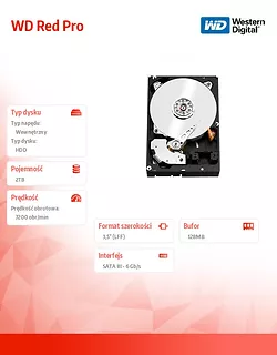 WD Red Pro 2TB 3,5'' 128MB  WD2002FFSX