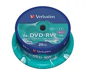 DVD-RW 4x 4.7GB 25P CB Matt Silver 43639