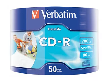 Płyta VERBATIM CD-R cake box 50, 700MB 52x Inkjet Printable