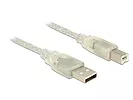 KABEL USB 2.0 AM-BM 5m + Ferryt (przezroczysty)