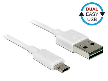 Kabel Micro USB AM-BM DUAL EASY-USB 2m White