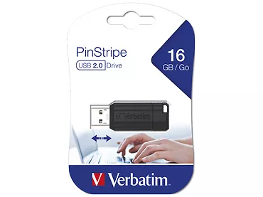 Pendrive Verbatim PinStripe 16GB USB 2.0 czarny