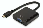 Digitus Adapter audio-video microHDMI typ D do VGA, FHD, z audio 3.5mm   MiniJack