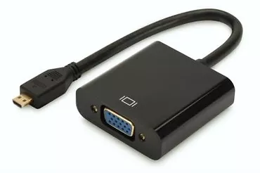 Digitus Adapter audio-video microHDMI typ D do VGA, FHD, z audio 3.5mm   MiniJack