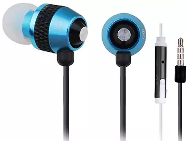 Słuchawki douszne z mikrofonem 90cm blue