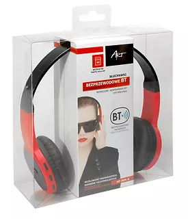 ART Słuchawki BT z mikrofonem AP-B05 czarno/czerwone
