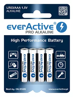 4 x baterie alkaliczne everActive Pro LR03 / AAA