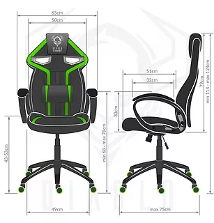Fotel gamingowy Diablo X-Gamer Plus Czarno-zielony