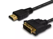 KABEL HDMI 19pin męski - DVI 18+1 męski 1,5m SAVIO CL-10  czarny, złote końcówki